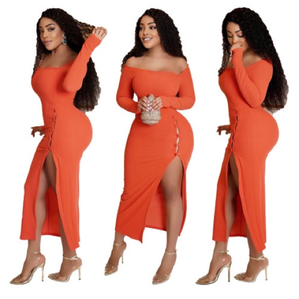 High Split Light Knit/Sweater Dress